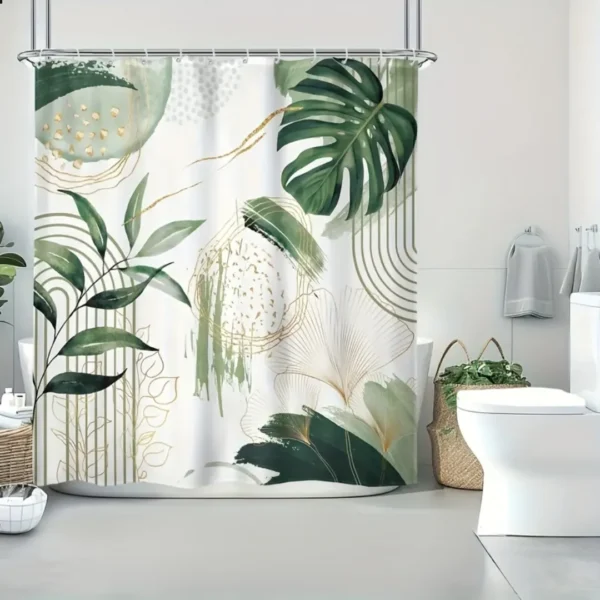 Rideau de douche feuilles bohème – Image 6
