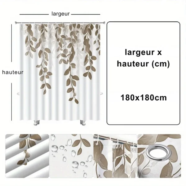 Rideau de douche feuilles suspendues – Image 3