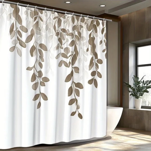Rideau de douche feuilles suspendues – Image 2