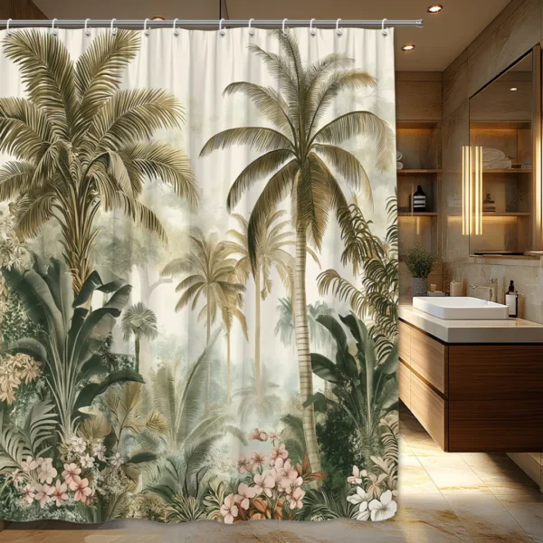 Rideau de douche jungle vintage – Image 5