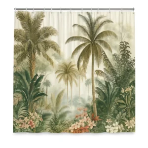 Rideau de douche jungle vintage