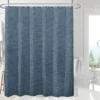 Rideau de douche lin bleu uni