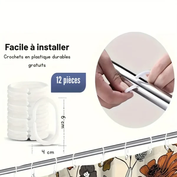 Rideau de douche lin texturé croûte – Image 5