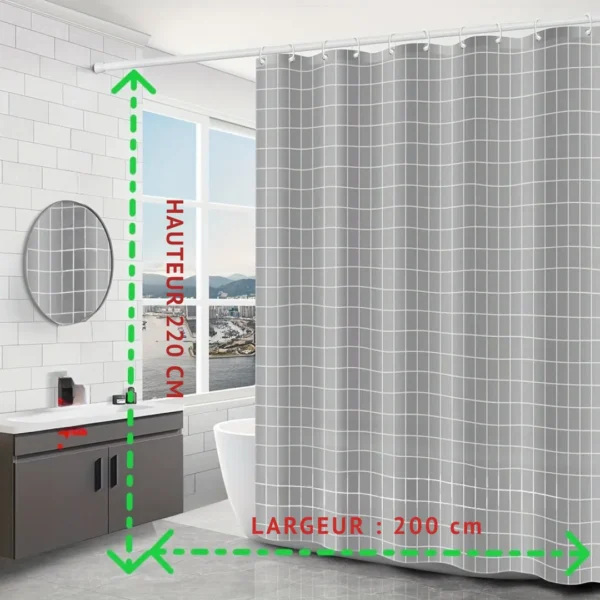 Rideau de douche rigide à carreaux – Image 5