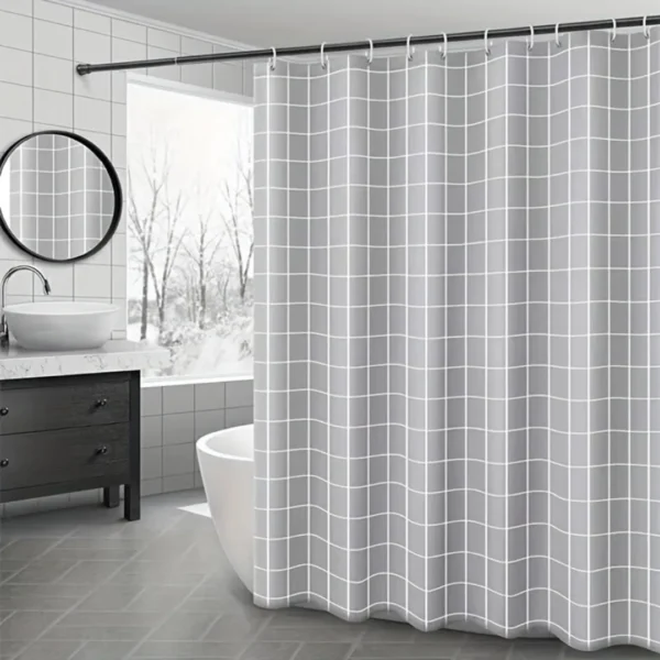 Rideau de douche rigide à carreaux – Image 9