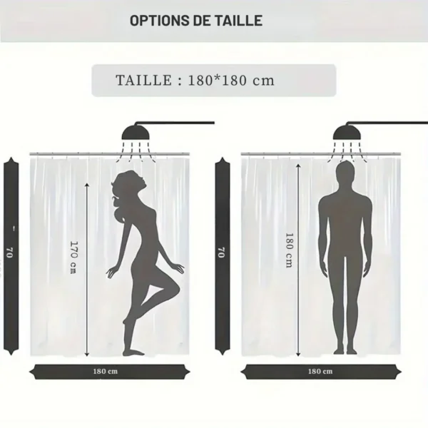 Rideau de douche rigide géométrique – Image 4