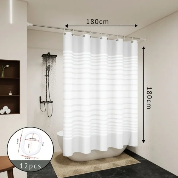 Rideau de douche rigide rayé – Image 6