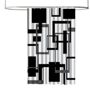 Rideau de douche tissu géométrique