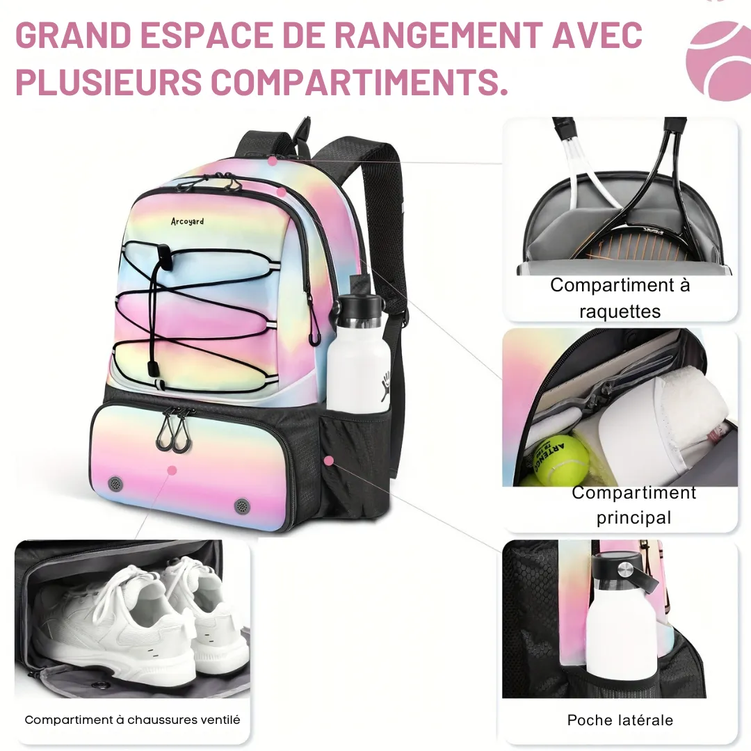 Sac à dos badminton multipoches sport – Image 4