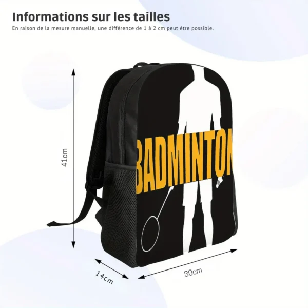 Sac à dos badminton silhouette homme – Image 3