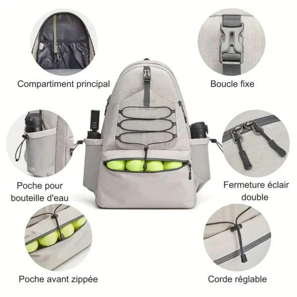 Sac à dos badminton support raquettes – Image 4
