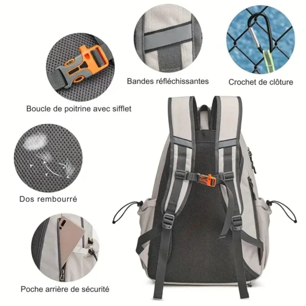 Sac à dos badminton support raquettes – Image 8