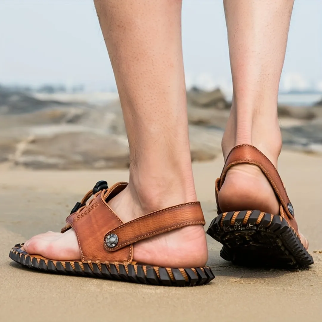 Tong cuir homme couture robuste – Image 6