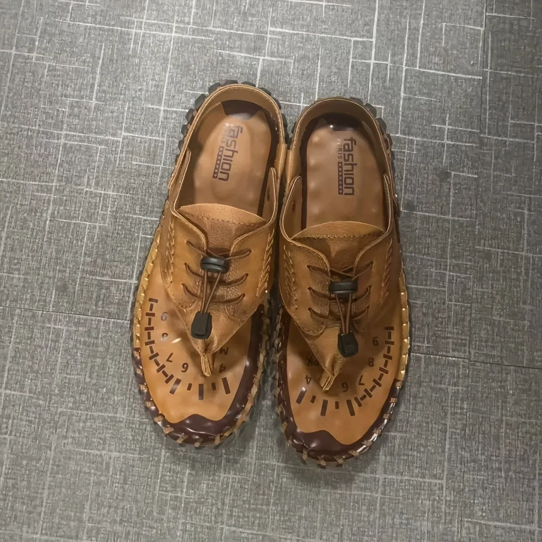 Tong cuir homme couture robuste – Image 8