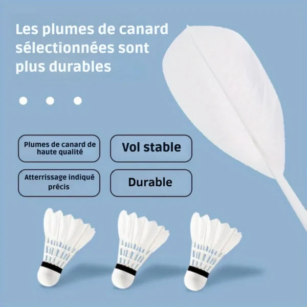 Volants badminton plume canard 12 pièces – Image 4