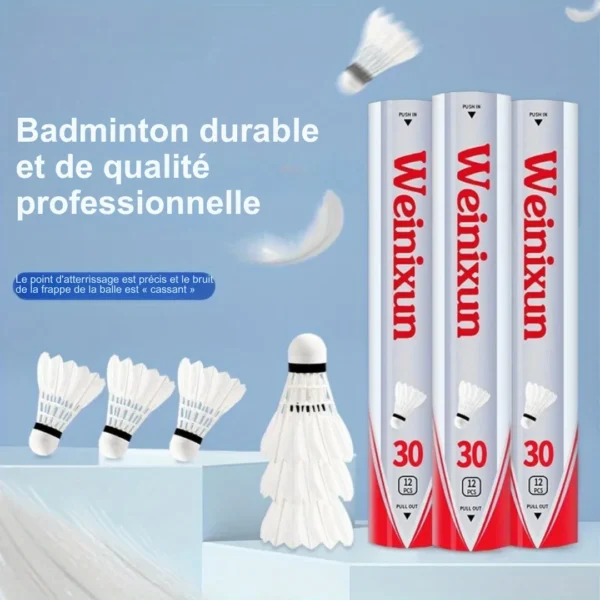 Volants badminton plume canard 12 pièces – Image 6