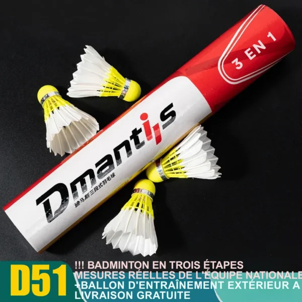 Volants plume d’oie embout jaune compétition – Image 6
